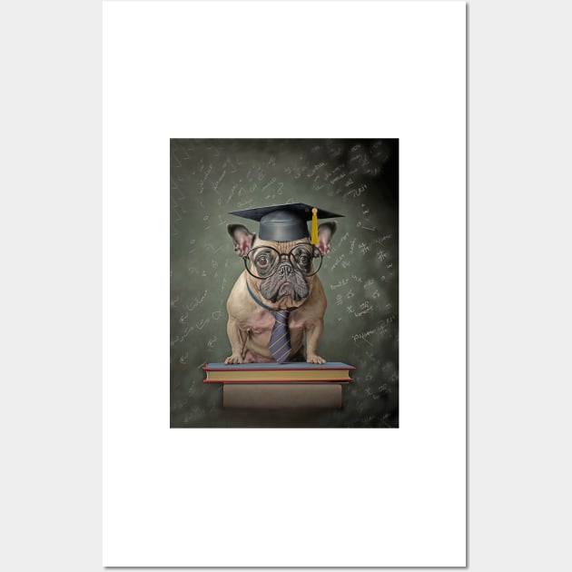 French Bulldog Graduate Scholar Wall Art by candiscamera